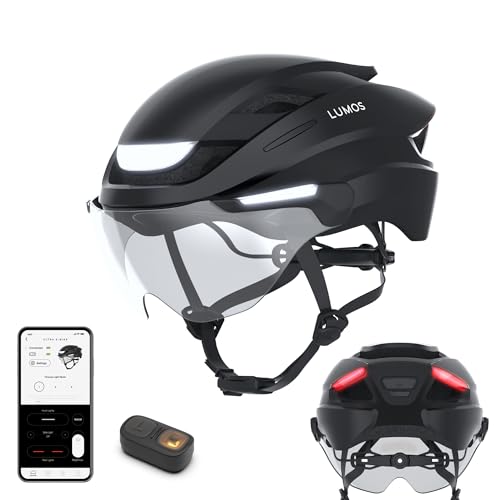 Image of Lumos Ultra E-Bike Smart Helmet | NTA 8776 Certified | Front & Rear LED Lights | Retractable Face Shield | App Controlled | EBike, Scooter, Cycling, Bicycle | Adults, Men Women