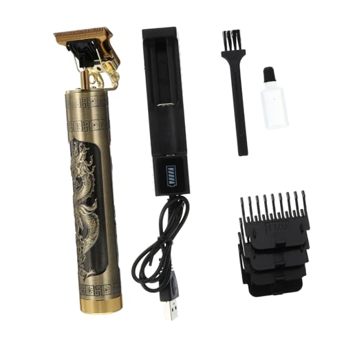 AUTSUPPL Kit Cortapelos Eléctrico Retro con Patrón Tallado Recortadora Profesional Silenciosa para Barbero Incluye Batería Cargador y Peines Guía para Cortes Precisos Casa