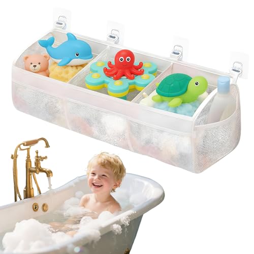 3-Fach Mesh Badewannenspielzeug Tasche, Badespielzeug Organizer