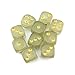 SmartDealsPro 10-Pack D6 Six Sided Glow in The Dark Dice Die for DND, MTG, RPG, Tenzi, Farkle, Yahtzee, Bunco, Teaching Math, Table Board Game (16mm Golden dots（10pcs）)