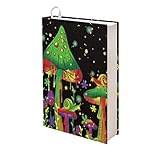Tongluoye Green Mushrooms Snails Book Cover Protector for Girls Universal Novelty Flowers Stars Pattern Book Covers for Hardcover Textbook Durable Book Pouch for School Study Room Nice Gifts