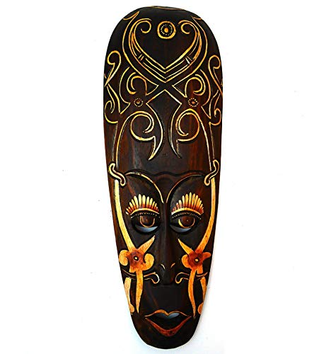 Coco Papaya Masque Africain en bois 50cm. Décoration murale ethnique africaine.
