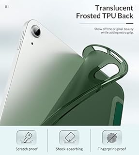 MoKo Custodia per iPad Air 11 Pollici 7a/6a Generazione M3/M2 2025/2024, Custodia iPad Air 5a/4a Gen. 10,9" 2022/2020, Cover in TPU Morbido, Cover Sottile, Auto Sveglia/Sonno, Verde Notte