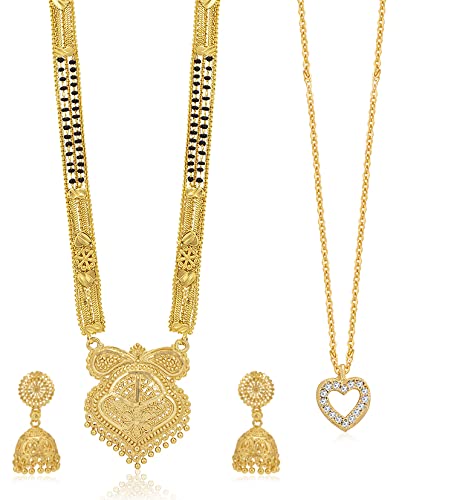 Sukkhi Glimmery Gold Plated Combo Mangalsutra Set for Women (CBMS100892) (B09QSRDG1X) Amazon Price History, Amazon Price Tracker
