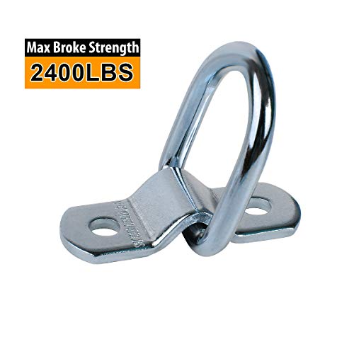 JCHL D-Ring Tie Downs Anchors Lashing Rings for Loads on Trailers Trucks RV Campers Vans ATV SUV Boats Motorcycles etc Vehicles Heavy Duty 2400 Pounds Capacity Tie Down Ring (10-Pack)