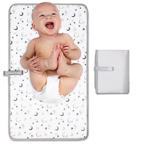 Precious Snuggle | Baby Changing Travel Mat 2022 Model | Portable Changing Pad | 65cm x 38cm | Double Wipeable Sides | Hand Washable + Waterproof | Premium & Recommended by Parents (Shooting Star)