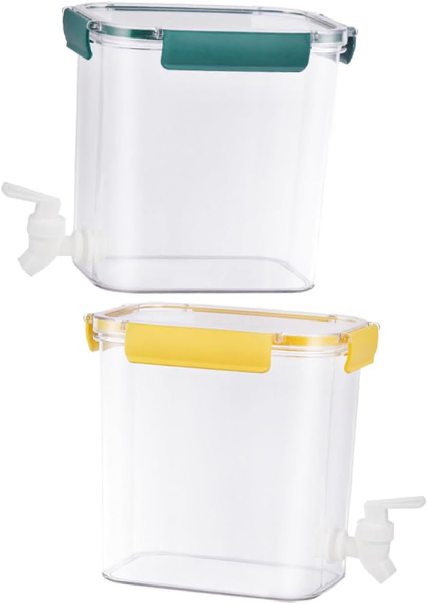 2pcs Functional Liquid Dispenser for Cold Beverages Dispenser for Fridge Juice Container Spout Stylish Design for Use Capacity