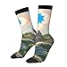 XZDWPY Outside the Castle Gate Unisex Mid-Calf Socks 2 Black-1 Polyester Skin-Friendly Moisture-Wicking Fashionable Crew Socks