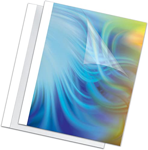Fellowes Carpetas para encuadernación térmica estándar 4 mm, pack de 100, color blanco