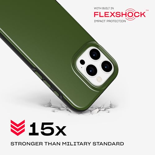 Image of Tech21 EvoDusk for iPhone 16 Pro Max Compatible with MagSafe - Impact Protection Case 15x Military Standard Tested - in Green /Black