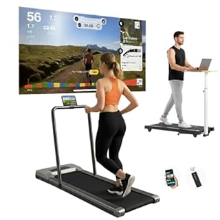 4 in 1 Walking Pad Treadmills for Home, App Stats View, 2.5 HP Quiet Engine 130 kg Capacity, Running Machines Home for Heavy People, Under Desk Treadmill with Handle