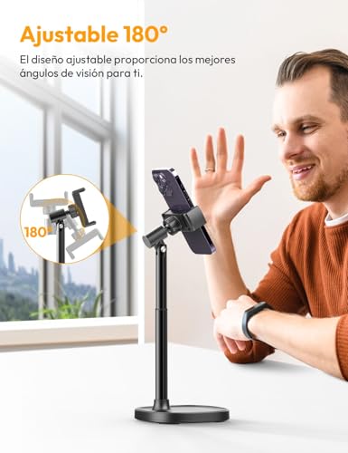 ULANZI Soporte para Movil Mesa Ajustable, Soporte Movil Escritorio Multiángulo para Escritorio Compatible con iPhone 14 13 12 11 Pro MAX Mini/Galaxy S23 S22/Huawei/Xiaomei/Redmi - imagen 3