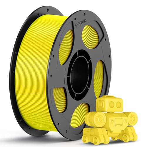 Image of ANYCUBIC PLA 3D Printer Filament, 3D Printing PLA Filament 1.75mm Dimensional Accuracy + /- 0.02mm, 1KG Reusable Spool (2.2 lbs), Yellow