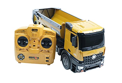 efaso Huina 1573 RC camion ribaltabile, camion ribaltabile a 10 canali, camion 2,4 GHz, riproduzione dettagliata, trazione integrale