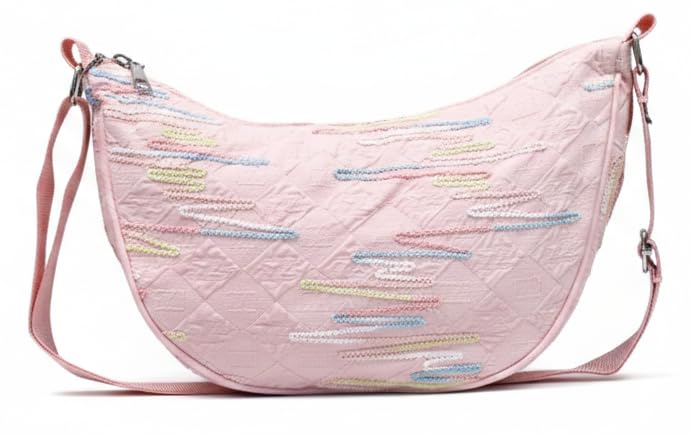 Nylon Crossbody Bags for Women - Slim & Stylish I Durable Zippers - Small Side Half Moon Sling Bag & Waist Bag, Chest Bag-image-47