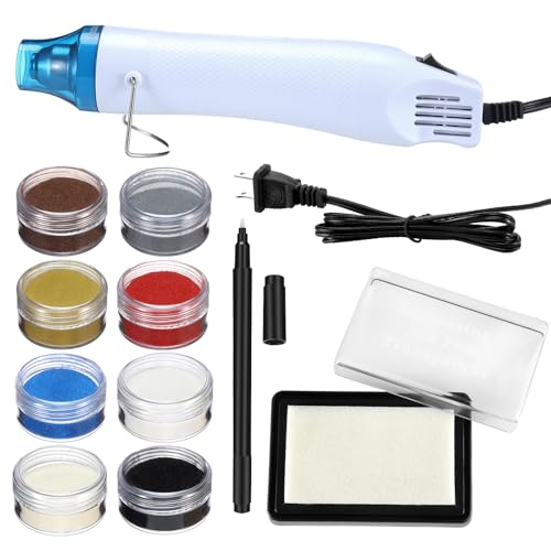 Lanties Embossing Kit with Heat Tool Bundle, 8 x 10ml