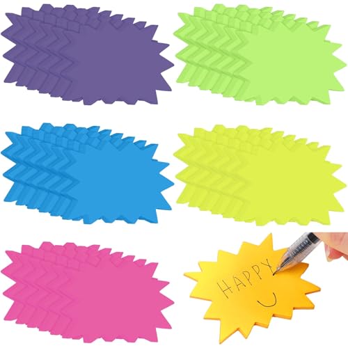 Notes autocollantes étoile Crtiin 1200 feuilles fluo pour cahier