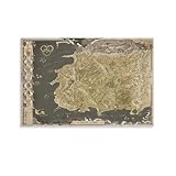 Wheel of Time Map of Middle-earth Motivational Words Canvas Wall Art Poster Print 20x30inch(50x75cm) Unframe-style