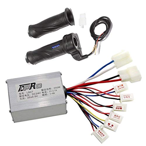Zxtdr 24V 250W Brush Speed Motor Controller And Throttle Grip For Electric Scooter Bicycle E-Bike Tricycle #TOP25