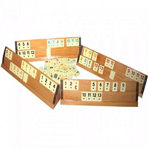 Chessgammon RUMMY GAME SET WOODEN RACKS WITH MELAMINE STONES