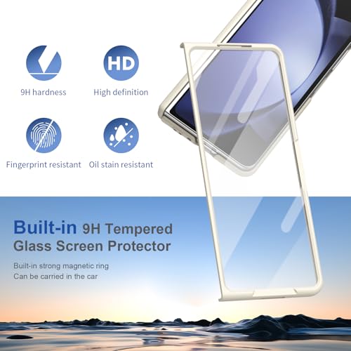Étui magnétique Galaxy Z Fold5 luxe silicone blanc antichoc intégral