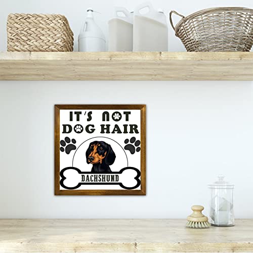 Panneau mural chien Teckel en bois 30x30 cm pour salon - 5