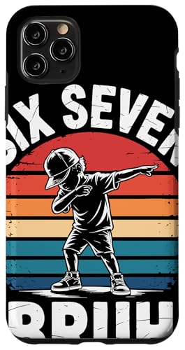 Six Seven Bruh Ragazzo Dab Retrò Tramonto Compleanno Bambini Custodia per iPhone 11 Pro Max