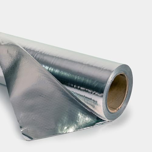 EcoFoil Solid Radiant Barrier 4' x 125' (500 Sq.Ft.), Non-Perforated Radiant Barrier Insulation Roll, Eco-Friendly Reflective Insulation to Increase Energy Efficiency, Foil Vapor Barrier, Made in USA