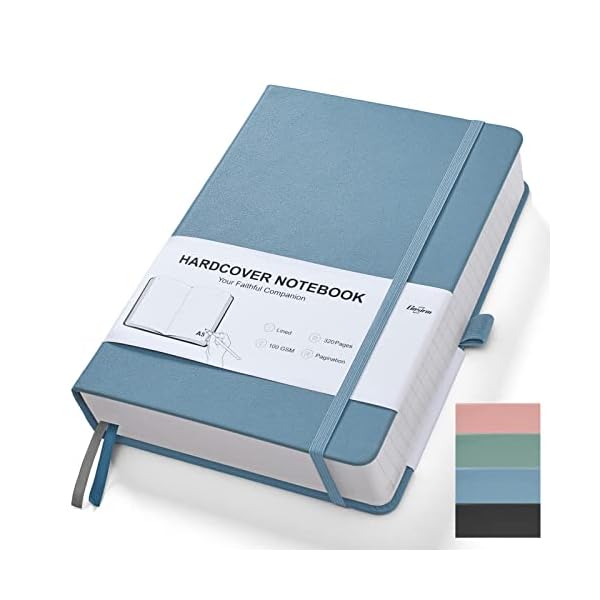 Notizbuch A5 liniert, Hardcover Journal Notebook Tagebuch mit 320 Lined Nummerierte Seiten, 100 g/m² Tintenfestes Dickes…