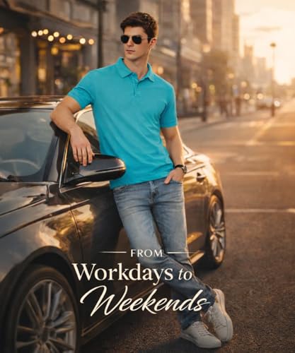 Image of AWG ALL WEATHER GEAR Men's Cotton Blend Polo T-Shirt | Plain Regular Fit | Soft Breathable Fabric | Casual & Formal Wear | Half Sleeve | Collared T-Shirt | Mens Tshirts | Tees for Man