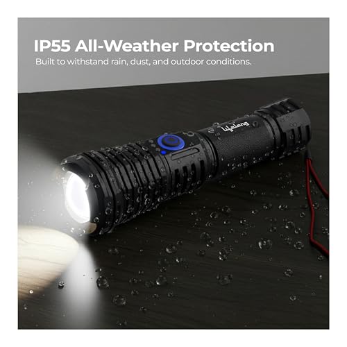 Image of Lifelong Rechargeable High Power Torch Light | 5000 Lumens, XHP90 Emergency Flash Light for Night| 5000 mAh | IP55 Dust & Waterproof |Adjustable Focus Zoom & Wide Beam for Camping, Trekking & Outdoor