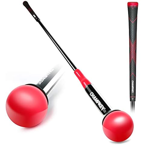 CHAMPKEY Golf Swing Trainer - Tempo & Flexibility Training Aids Warm-Up Stick Ideal for Golf Indoor & Outdoor Practice (Red, 48 Inches) Cover