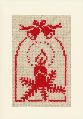 Image of Vervaco Christmas Symbols Card Cross Stitch Set, Multi-Colour