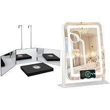 Dripex 5-in-1 Bluetooth Vanity Mirror with Wireless Charging and Light & 3 Way Mirror