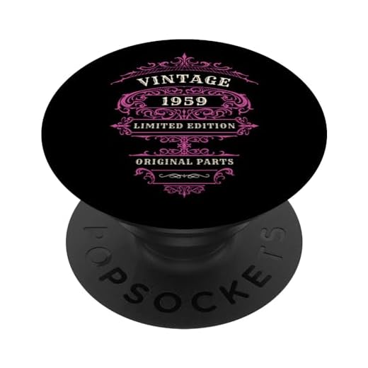 CUMPLEAÑOS VINTAGE, EDICIÓN LIMITADA 1959, ROSA, PIEZAS ORIGINALES PopSockets PopGrip Intercambiable