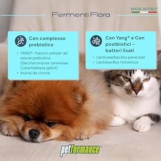 PETFORMANCE Fermentiflora in Pasta – Prebiotico e Postbiotico per Cani e Gatti - Fermenti Lattici con Funzione Digestiva per la Flora Intestinale - 50g