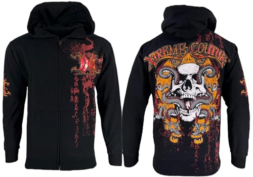 Xtreme Couture by Affliction Men's Zip Up Hoodie Pyrasus Black
