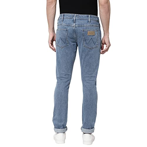 Image of Wrangler Men Solid Indigo Jeans (Skinny)