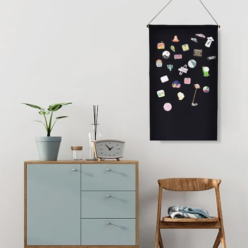 VANTOBEST 43 × 30 cm schwarze rechteckige Leinwand Pin Display Banner Broschen Wandbehang Organizer für Abzeichen Schmucksammlungen