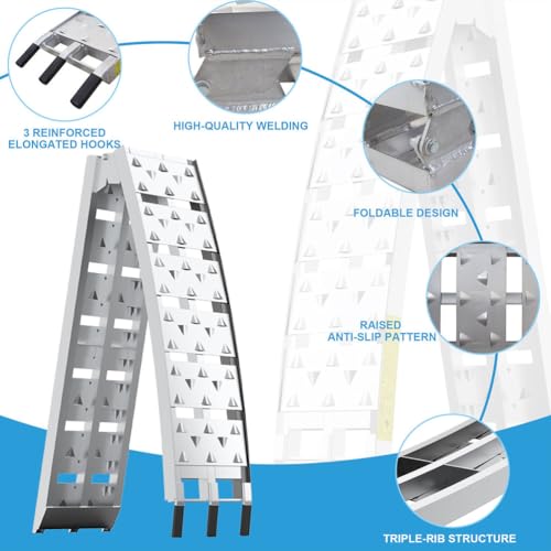 Set de rampas plegables de aluminio 7.5 ft con capacidad 1500 lbs miniatura 2
