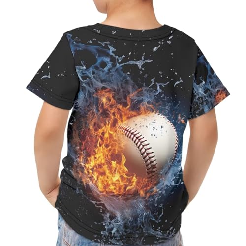 Image of JEOCODY Boys Girls Graphic Tees Funny 3D Printed Short Sleeve T-Shirts 3-16T