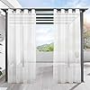 LIFONDER Transparente Pavillon-Vorhänge für den Außenbereich, 2 Paneele für den Innen- und Außenbereich, wasserdicht, mit Ösen, für Veranda/Deck/Pergola, mit 2 Raffhaltern, B 137 x L 213 cm