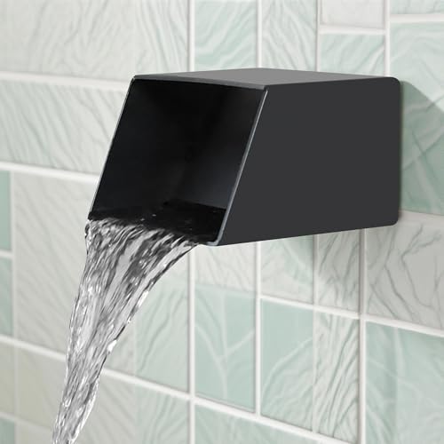 6 Square Waterfall Spout in Black