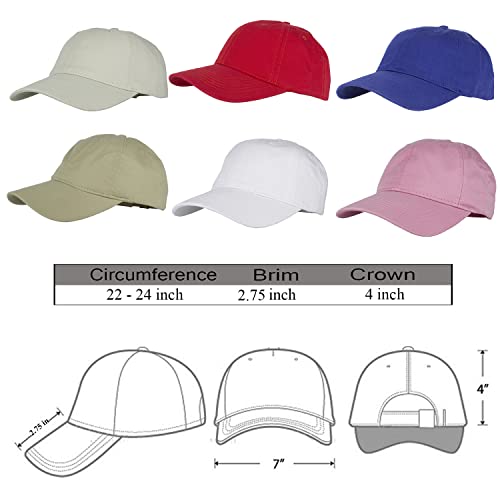 Gelante Cotton Twill Washed Unstructure Baseball Cap - Adjustable Blank Hat For Men Women - Wholesale Bulk Lot 6Pc (Hot Pink) #TOP3