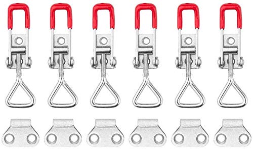 Yinong 6 Stück Sauterelle Kippzange Metall Befestigung Schnappverschluss 4001, 100 kg/220 lbs Tragkraft, Schreinerstiegel verstellbar zum Fixieren und Festziehen Cover