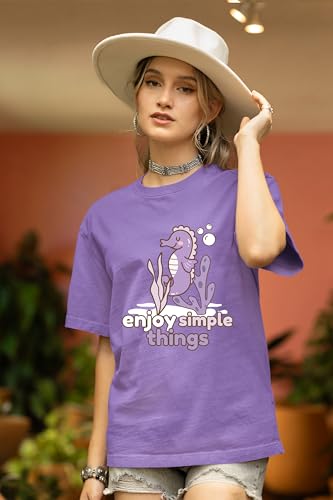 Image of Reifica Pure Cotton Half Sleeve Loose Fit Oversized T Shirts for Women /Girls Combo Pack of 2