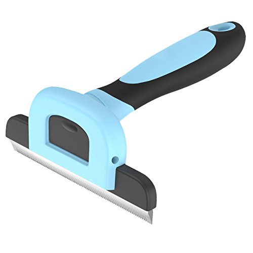 Minhe Dog &Cat Hair Bursh for Shedding Grooming Slicker Brush Non-Slip Handle for Pets (Blue)