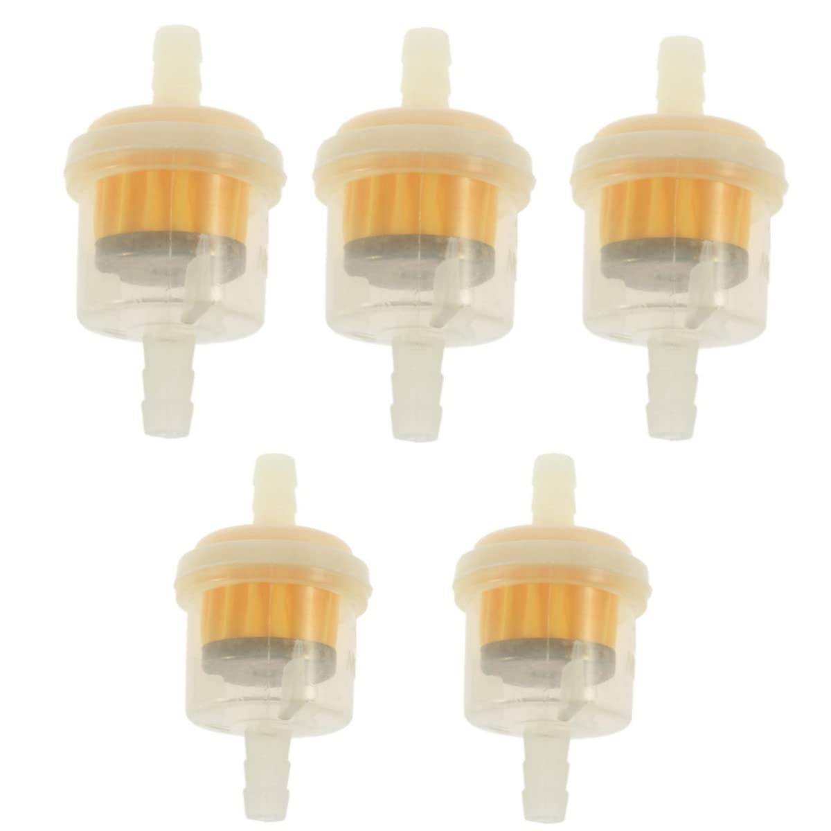 VizGiz 5 Pack Lawn Mower Inline Fuel Filter with Magnet 1/4 inch Fuel Line Tubing Mini Dirt Bike Gas Filters for Motorcycle Motorbike Gas Powered Pressure Washer Chainsaw Post Hole Digger Snow Blower