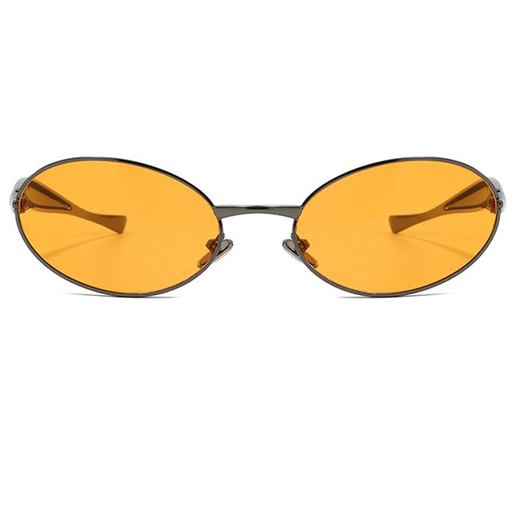 bullabulling Trendy Small Oval Sunglasses For Women Men Gold Metal Frame Vintage 70s Sun Glasses Black UV400 Shades2