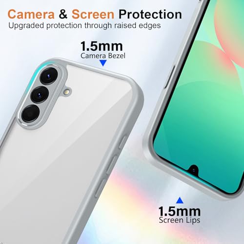 Image of Kapa Hawkeye Clear Slim Tough Back Cover for Samsung Galaxy M36 / F36 5G | Camera Lens Protector Anti Yellow Shockproof Clear Hybrid Case Cover (Grey Sides)